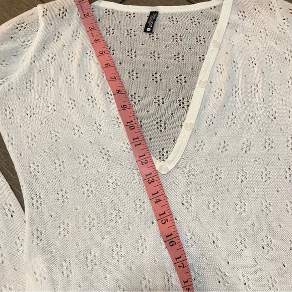 White Lace Long Sleeve Loungewear Bodysuit Size Small - Picture 7 of 8